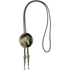 Bolo Tie Leather Braided Cowboy  Vintage Bolo Tie for Men